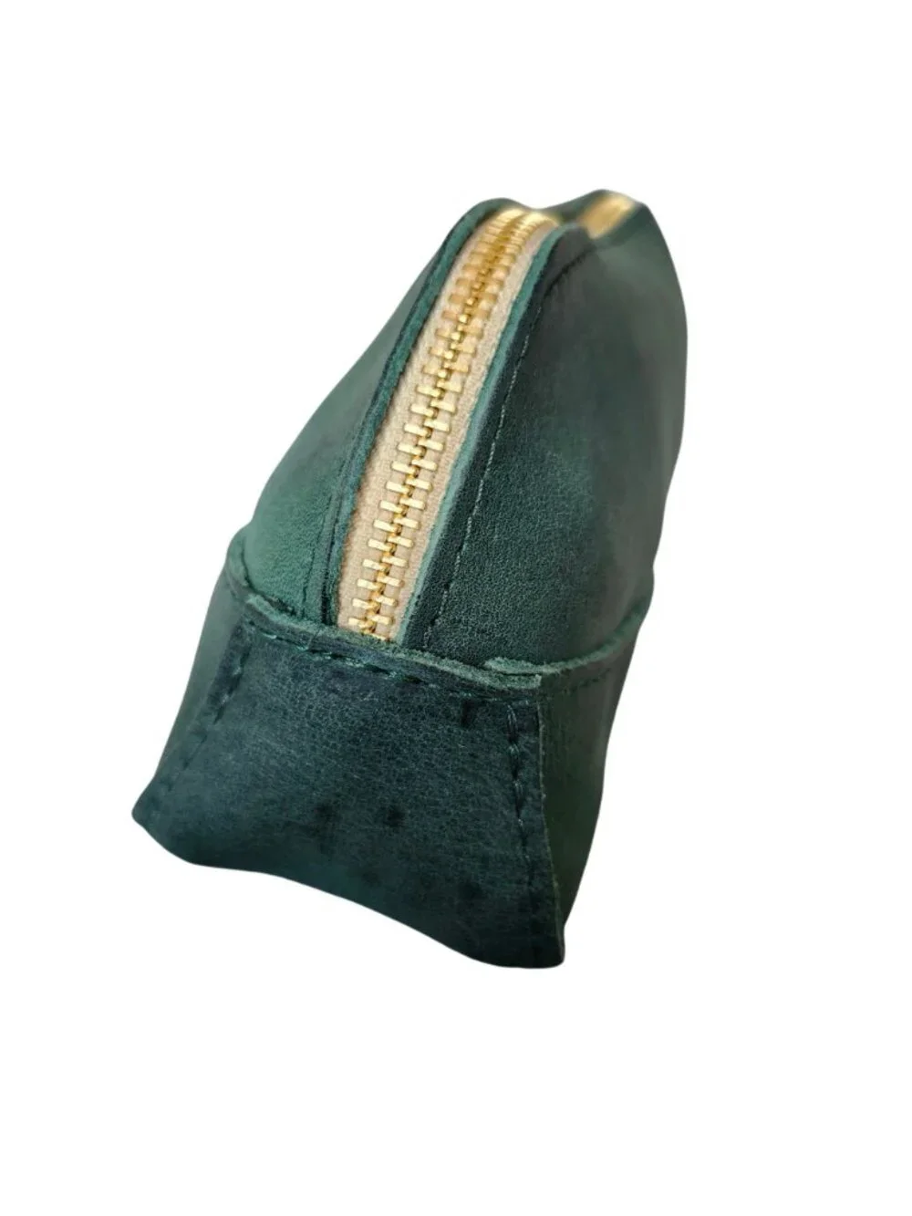 Portland Leather Unisex Artisan Pouch Evergreen Unicorn Rare Zip Leather - Picture 5 of 9